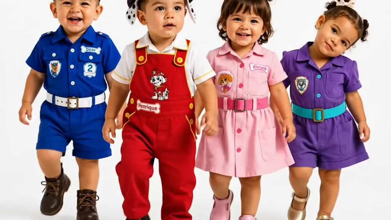 Crianças vestindo peças feitas com os projetos Costuragi