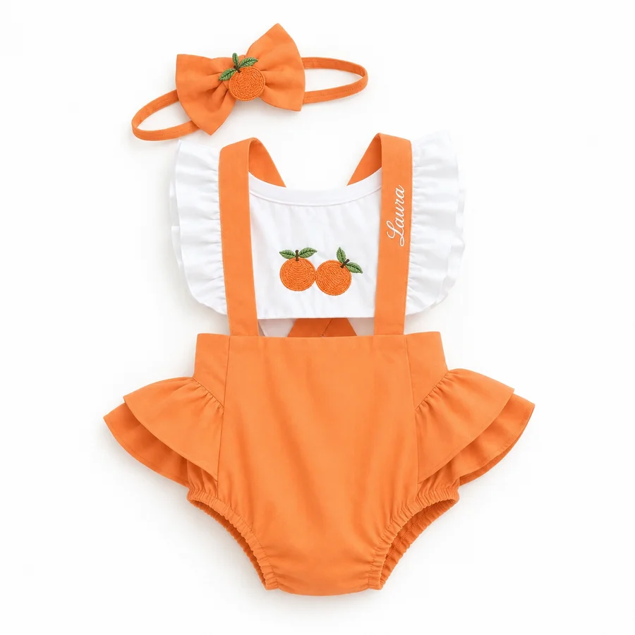 Romper Frutas no laranja tangerina