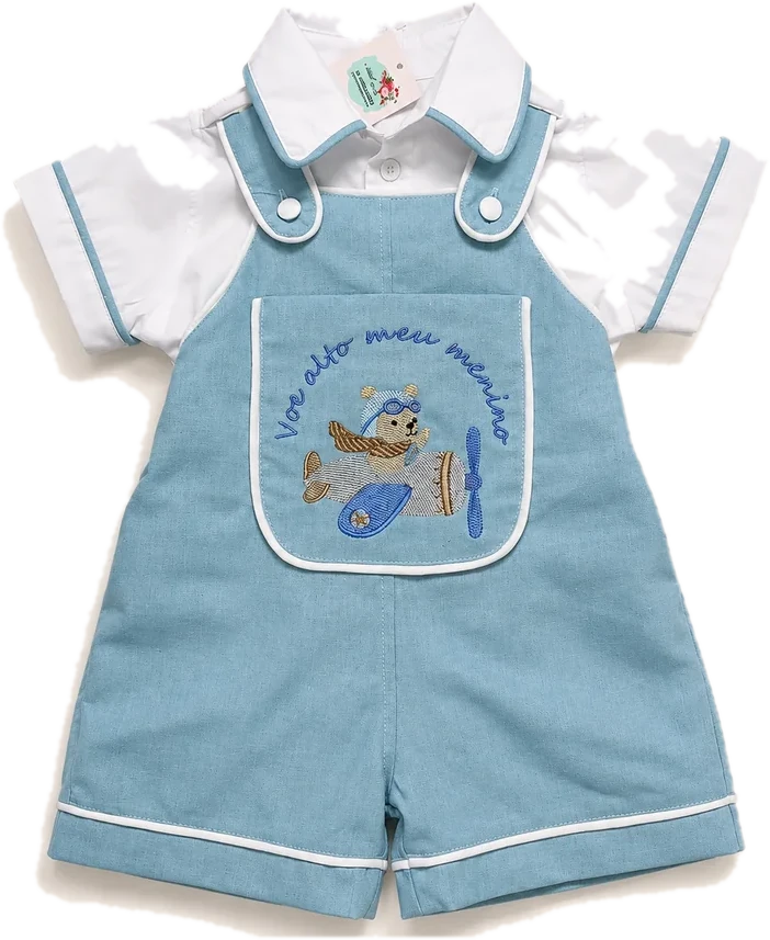 Jardineira Urso Aviador